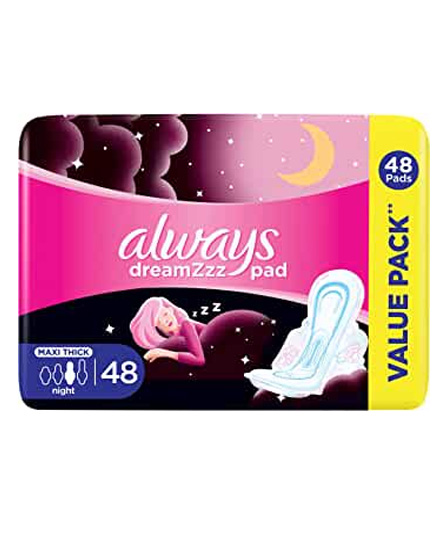 ALWAYS / MAXI THICK NIGHT SANITARY PADS WINGS / 48PC