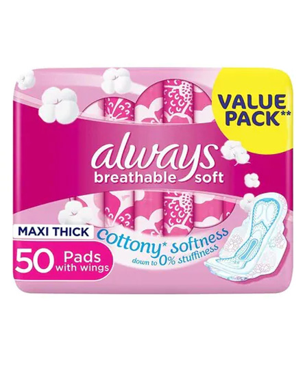 ALWAYS / MAXI THICK LARGE SANITARY PADS WINGS / 50PC